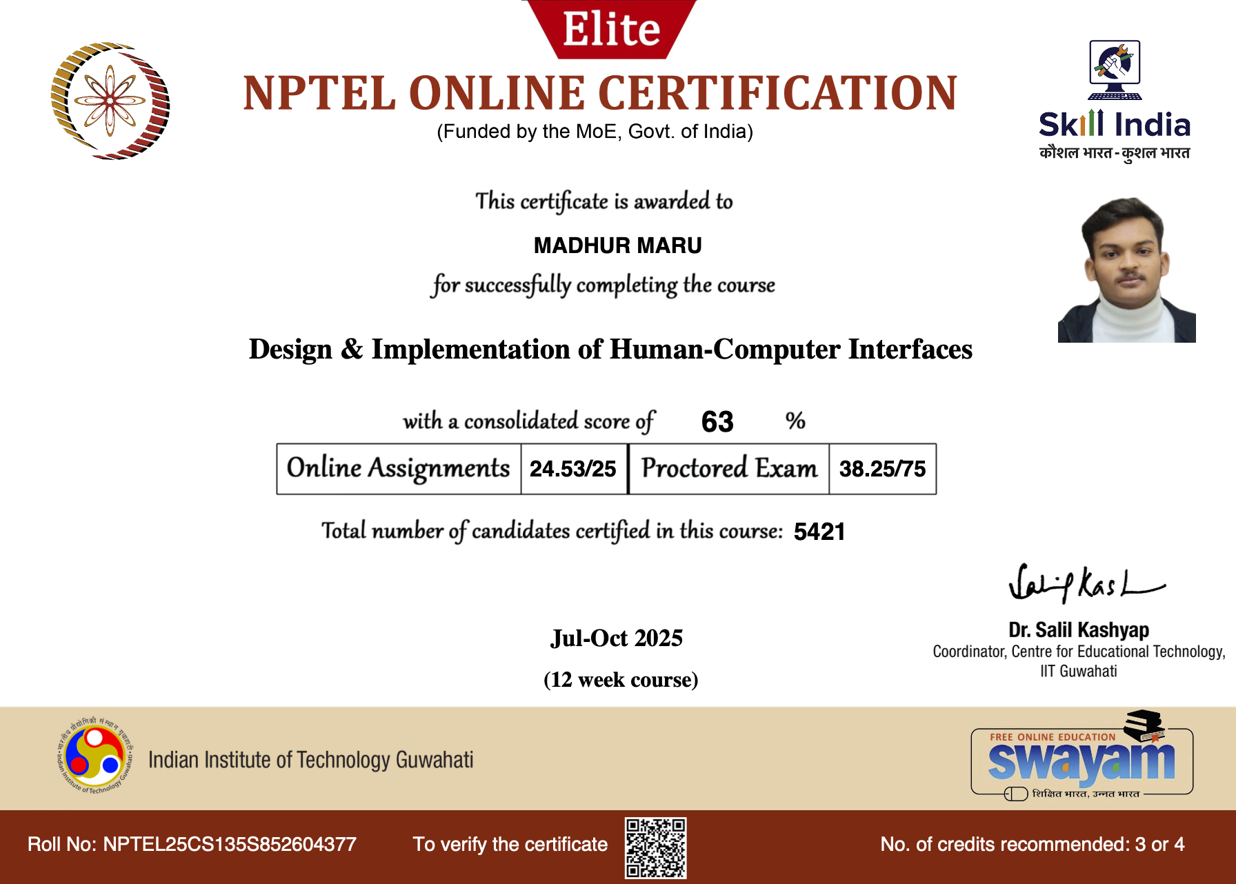 Design & Implementation of Human-Computer Interfaces certificate preview