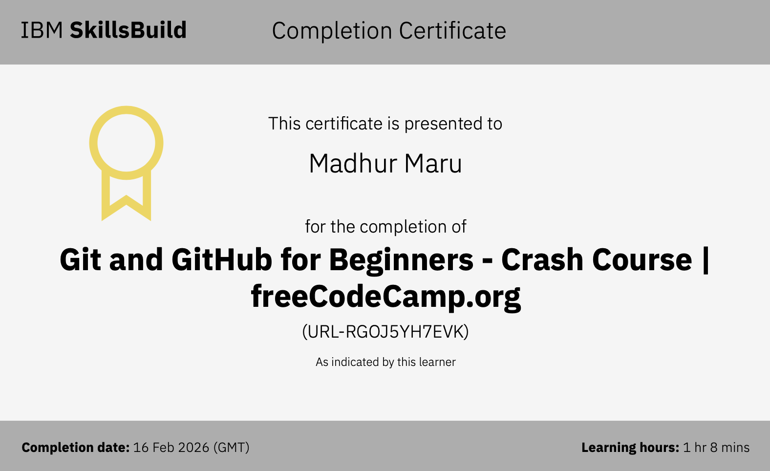 Git & GitHub certificate preview