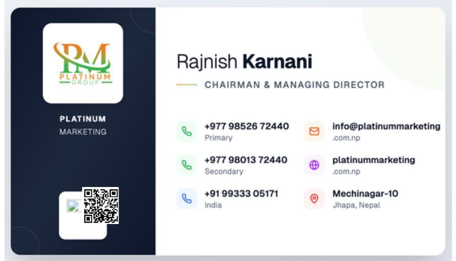 Business Card preview