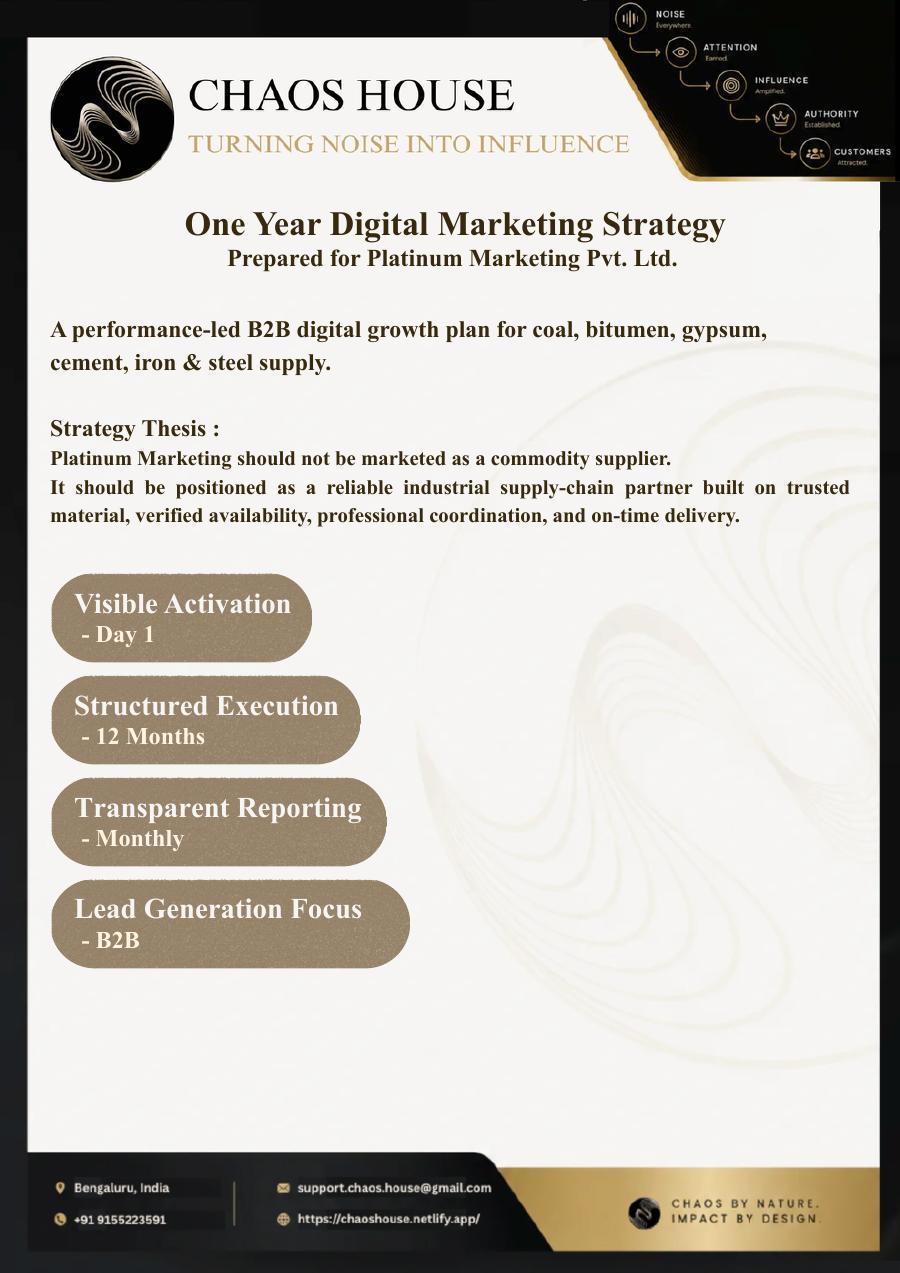 Platinum Marketing portfolio cover